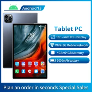 10.1 Inch Android 13 Tablet PC | 4GB RAM 64GB ROM Dual SIM 3G WiFi