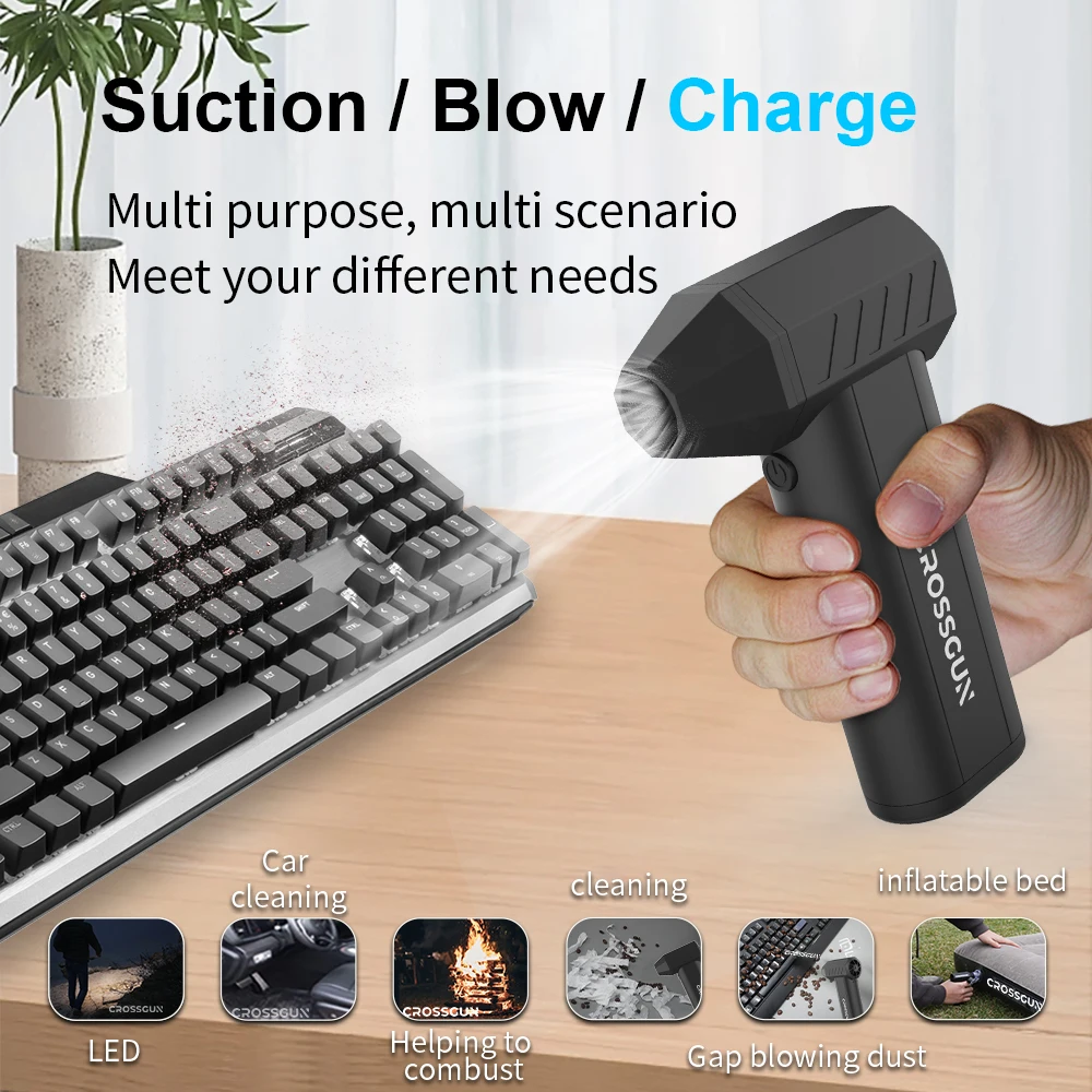 CROSSGUN X6 Pro Turbo Jet Fan – Powerful Portable Dust Blower with LED - Image 5
