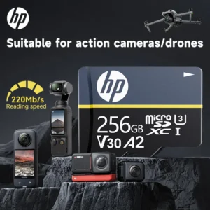 HP High Speed A2 Micro SD Card for Drone & Gaming | 220MB/s U3 V30 4K 32GB–128GB