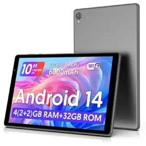 Android 14 Tablet 10-Inch | Quad-Core, 5G WiFi, 4GB RAM, 32GB ROM, 6000mAh